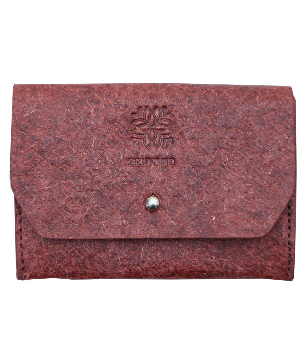 Vegan Flap Card Holder | Natural Flap Wallet made of coconut leather