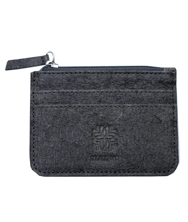 Vegan Zip Card Holder | Natural Blue Card Holder made of coconut leather