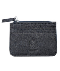 Vegan Zip Card Holder | Natural Blue Card Holder made of coconut leather