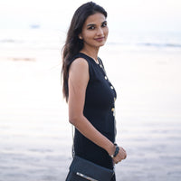 Vegan Leather Chain Bag | Natural Envelope Sling made of coconut leather