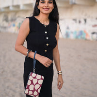 Vegan hand wristlet| Double Sided Wristlet made of coconut leather