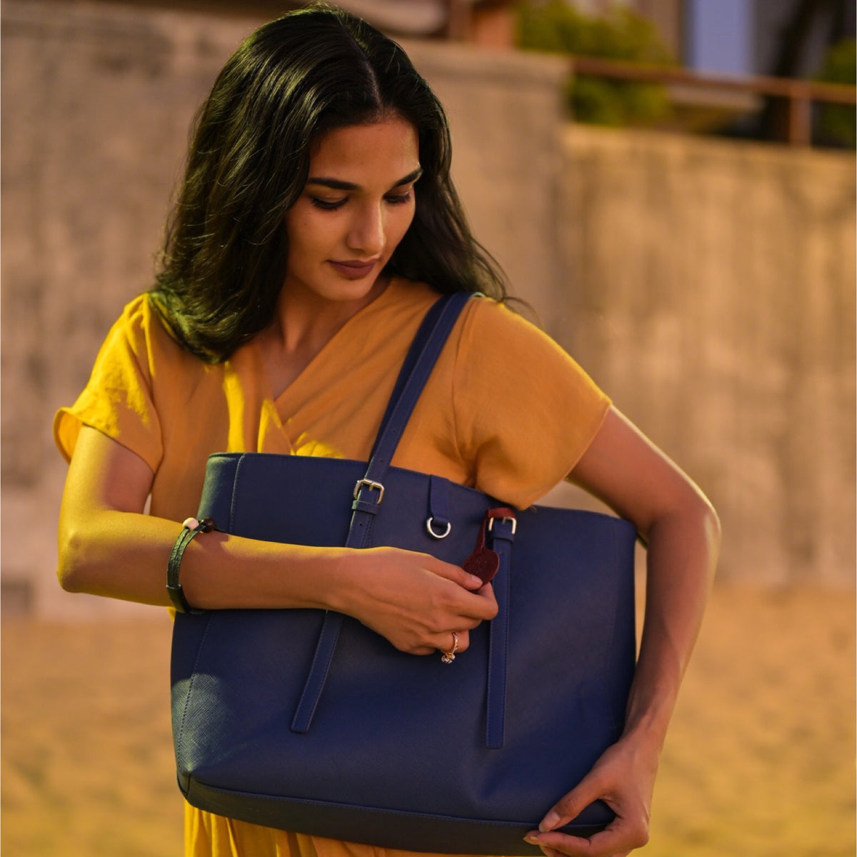 ZenKind Flow Work Tote Bag – EORI Eucalyptus Vegan Leather (with Detachable Laptop Pouch)