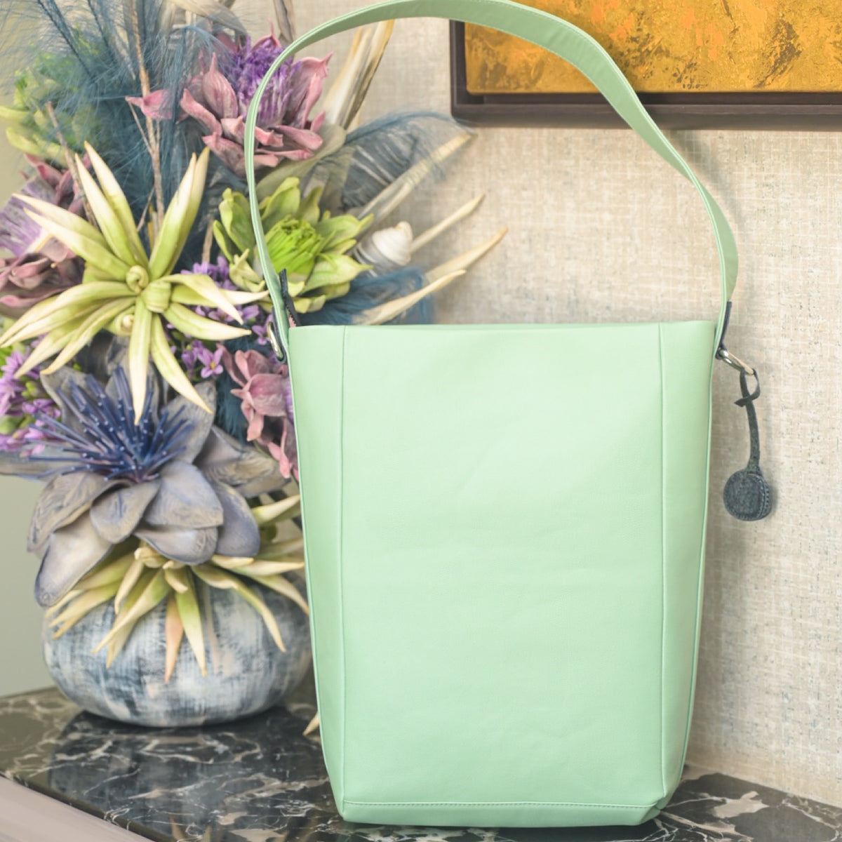 ZenKind Kanso — Slim Carryall Tote (EORI eucalyptus leather)