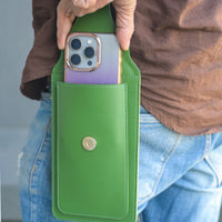ZenKind Groove Snap Phone Pouch – EORI Eucalyptus Vegan Leather