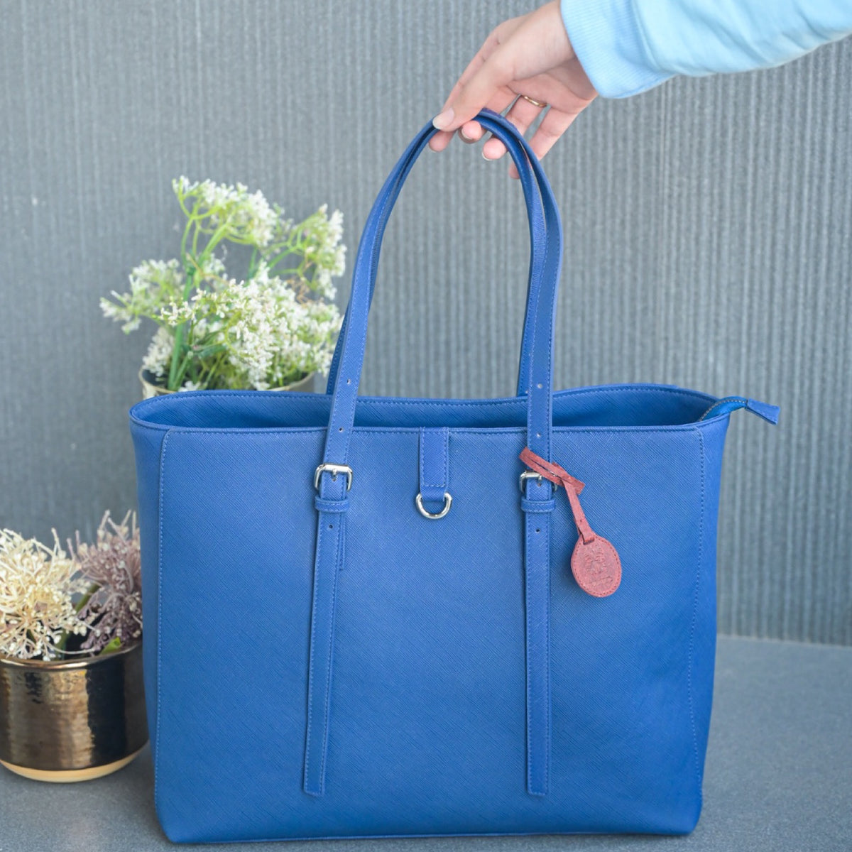 ZenKind Flow Work Tote Bag – EORI Eucalyptus Vegan Leather (with Detachable Laptop Pouch)