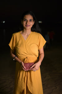 Vegan Flap Card Holder | Natural Flap Wallet made of coconut leather