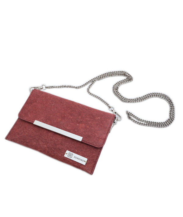 Vegan Leather Chain Bag | Natural Envelope Sling made of coconut leather