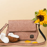 Vegan Cross-body Bag | Natural Sling bag made of coconut leather