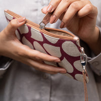 Vegan hand wristlet| Double Sided Wristlet made of coconut leather