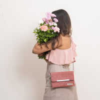 Vegan Leather Chain Bag | Natural Envelope Sling made of coconut leather