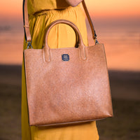 Vegan Tote Bag | Black Natural Tote made of coconut leather