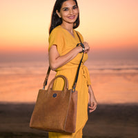 Vegan Tote Bag | Black Natural Tote made of coconut leather