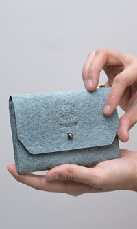 Vegan Flap Card Holder | Natural Flap Wallet made of coconut leather